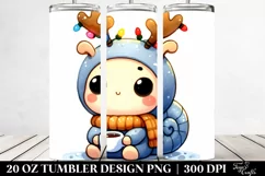 Expressive Snail with Reindeer Horns PNG Product Image 2