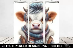cute Winter Baby Cow PNG Product Image 2