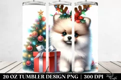 Pomeranian with Christmas Lights PNG Product Image 2
