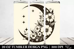 Retro Flowers Half Moon Tumbler Design Product Image 2