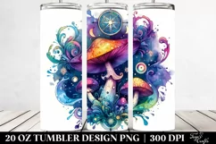 Magical Celestial Mushroom Clipart, High-Res 20 Oz Tumbler Product Image 2