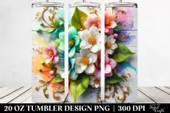 Colorful Jasmine on Wooden Background | 20 Oz Tumbler Product Image 2