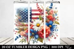 Washed Watercolor Flowers | 20 oz Tumbler Product Image 2