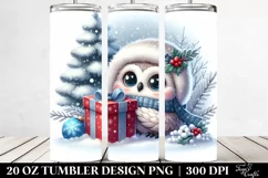 Hiding Owl Christmas Clipart, High-Res 20 Oz Tumbler Product Image 2