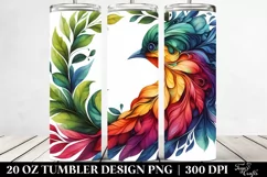 Abstract Bird Leaves. 20 oz Tumbler Design Product Image 2