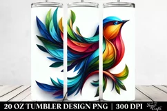 Abstract Bird Leaves. 20 oz Tumbler Design Product Image 2