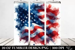 Washed Watercolor Flag | 20 oz Tumbler Product Image 2