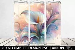 Abstract Glossy Calla Lily Tumbler | 20 oz Tumbler Product Image 2