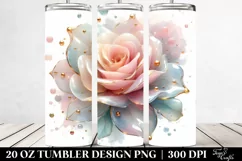 Abstract Shiny Rose Clipart, Transparent 20 Oz Tumbler Product Image 2