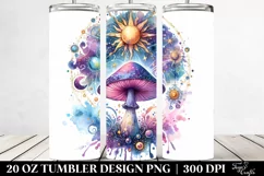 Vibrant Celestial Mushroom Clipart, Transparent 20 Oz Product Image 2