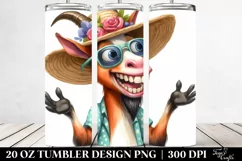 Funny Horse Goat with Sun Hat, High-Quality Clipart Product Image 2