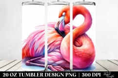 Watercolor Vibrant Baby Flamingo Sleeping | 20 oz Tumbler Product Image 2