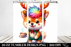 Shiba Inu with Tea Cup PNG Product Image 2