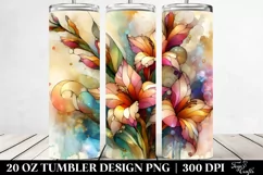 Stained Gladiolus with Golden Insertions | 20 Oz Tumbler Product Image 2