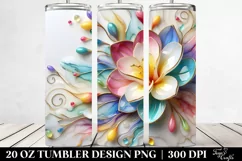 Colorful Freesia on Marble Background | 20 Oz Tumbler Product Image 2