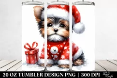 Yorkipoo with Santa Hat PNG Product Image 2