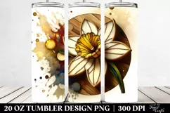 Wooden Stained Daffodil with Golden Insertions | 20 Oz Product Image 2
