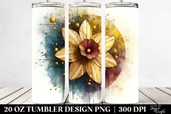 Wooden Stained Daffodil with Golden Insertions | 20 Oz Product Image 2