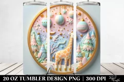 Colorful Giraffe Christmas Clipart, High-Res 20 Oz Tumbler Product Image 2