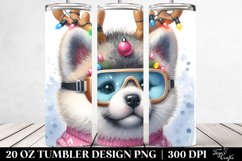Festive Akita with Sky Goggles PNG Product Image 2