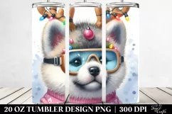 Festive Akita with Sky Goggles PNG Product Image 2