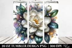 Detailed Glossy Gardenia with Golden Insertions | 20 Oz Product Image 2