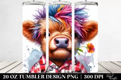 Expressive Highland Cow in Pajamas PNG Product Image 2