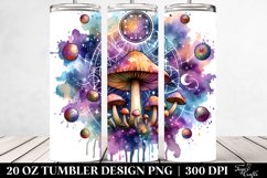 Vibrant Celestial Mushroom Clipart, Transparent 20 Oz Product Image 2