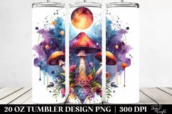 Vibrant Celestial Mushroom Clipart, Transparent 20 Oz Product Image 2