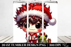 Festive Frog with Santa Hat PNG Product Image 2