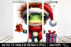 Festive Frog with Santa Hat PNG Product Image 2