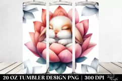 Sleeping Bunny in Petals | 20 Oz Tumbler Product Image 2