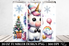 Goofy Unicorn Winter Clipart, High-Res 20 Oz Tumbler Product Image 2