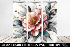 Abstract Stained Camellia | 20 Oz Tumbler Product Image 2