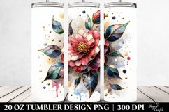 Abstract Stained Camellia | 20 Oz Tumbler Product Image 2