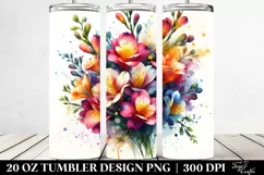 Vibrant Bouquet with Freesia | 20 Oz Tumbler Product Image 2