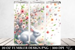 Rabbit Tumbling with Spring Petals | 20 Oz Tumbler Product Image 2
