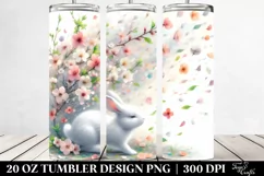 Rabbit Tumbling with Spring Petals | 20 Oz Tumbler Product Image 2