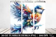 Abstract Vibrant Watercolor Bird | 20 oz Tumbler Product Image 2