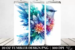 Abstract Vibrant Watercolor Bird | 20 oz Tumbler Product Image 2