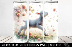 Lamb Tumbling with Spring Petals | 20 Oz Tumbler Product Image 2