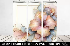 Abstract Pastel Glossy Hibiscus | 20 oz Tumbler Product Image 2