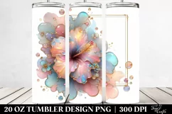 Abstract Pastel Glossy Hibiscus | 20 oz Tumbler Product Image 2