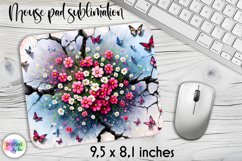Cracked Wall with Flowers Mouse Pad, Floral Mouse Pad Print Product Image 1