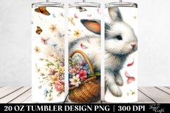 Rabbit Tumbling with Spring Petals | 20 Oz Tumbler Product Image 2