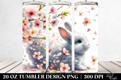 Rabbit Tumbling with Spring Petals | 20 Oz Tumbler Product Image 2