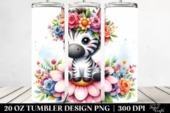 Vibrant Cartoon Zebra | 20 oz Tumbler Product Image 2