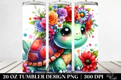 Colorful Flower Crown Turtle | 20 oz Tumbler Product Image 2