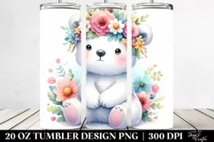 Pastel Cartoon Polar Bear | 20 oz Tumbler Product Image 2