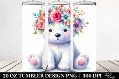 Pastel Cartoon Polar Bear | 20 oz Tumbler Product Image 2